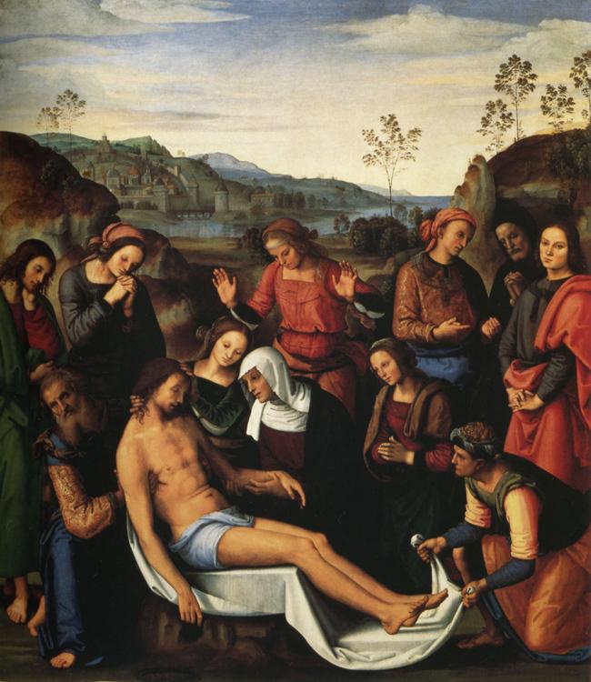 Pietro Perugino Lamentation over the Dead Christ (mk25) oil painting image
